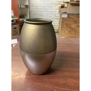 Modern Deco Bronze Gold Glass Vase 7 1/2”